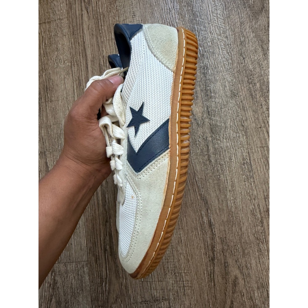 Vintage Converse Star Player Sneakers Size 5.5 Off White Navy Gum Sole Made Kore